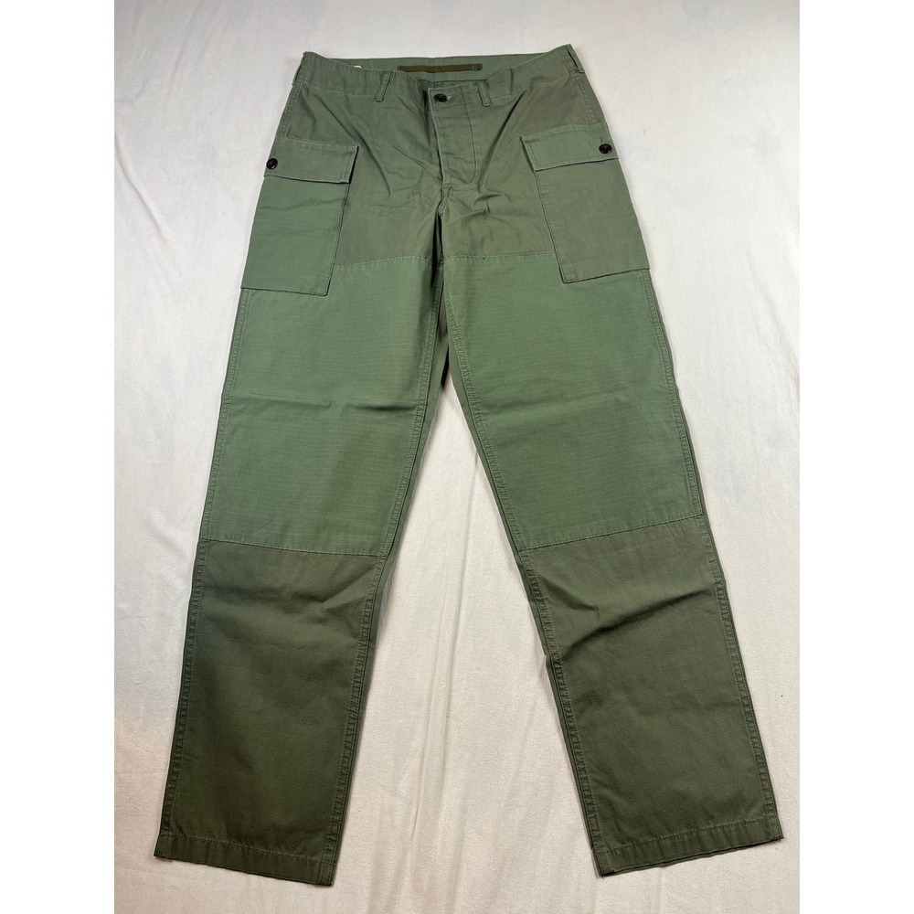 Wallace & Barnes J.Crew Mens Olive Green Ripstop Cargo Pants J6046 31x32